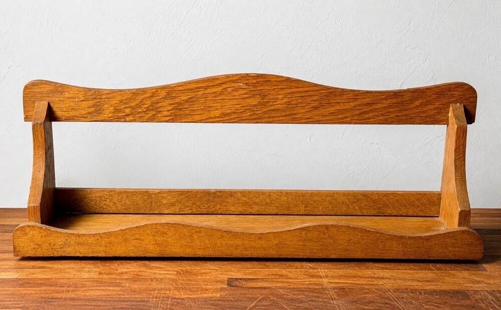 Vintage Wooden Spice Rack | Rustic Wall Shelf, Country Kitchen Storage